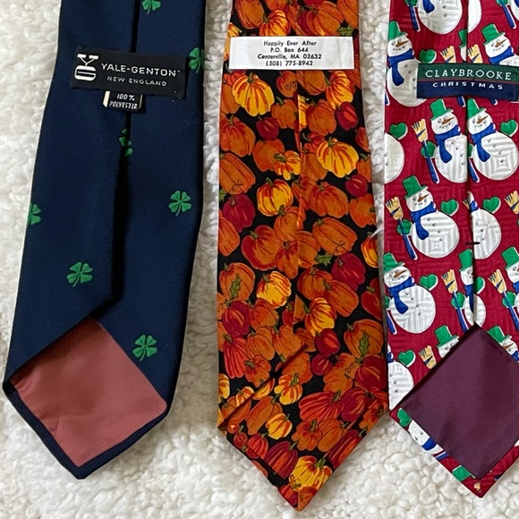 Holiday Tie Set Christmas Winter Fall Pumpkin Irish Shamrock St Patrick’s Day - Picture 7 of 9
